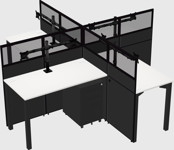 Quad office cubicles