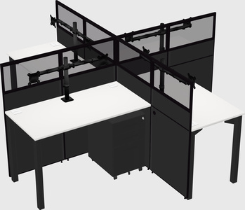 Quad office cubicles