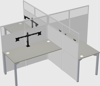 Quad office cubicles