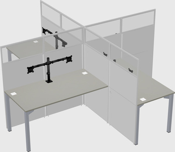 Quad office cubicles