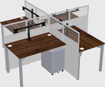 Quad office cubicles