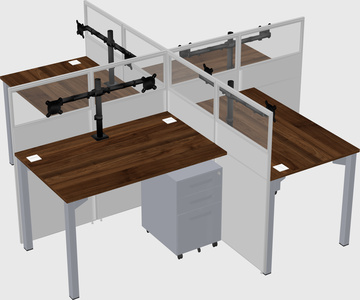 Quad office cubicles