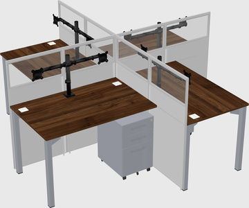 Quad office cubicles