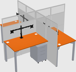 Quad office cubicles