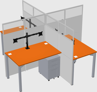 Quad office cubicles