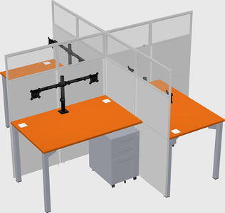 Quad office cubicles