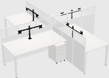Quad office cubicles