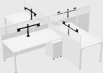 Quad office cubicles