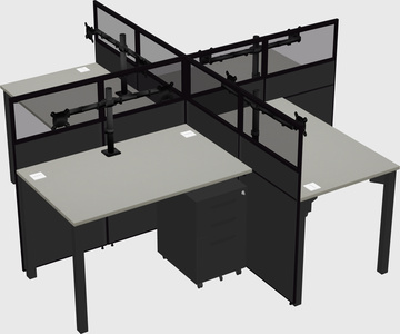 Quad office cubicles