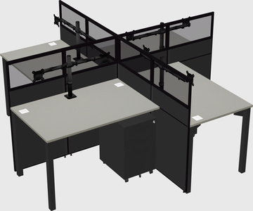 Quad office cubicles