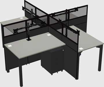 Quad office cubicles