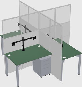 Quad office cubicles