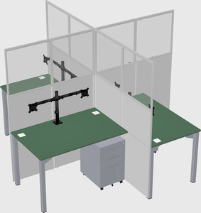 Quad office cubicles