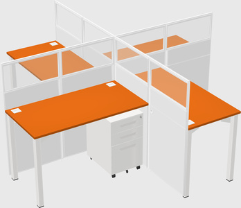 Quad office cubicles