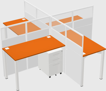 Quad office cubicles
