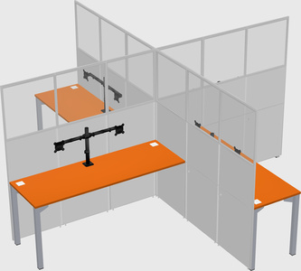 Quad office cubicles