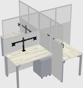 Quad office cubicles