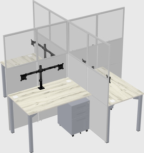 Quad office cubicles