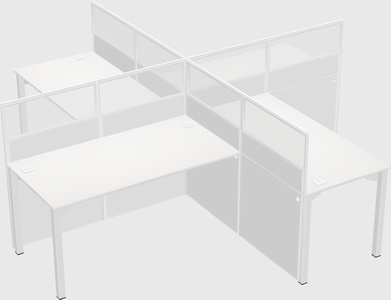 Quad office cubicles