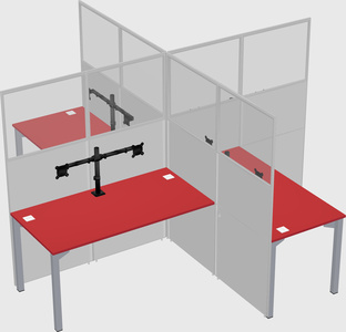 Quad office cubicles