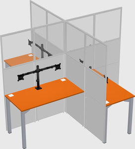 Quad office cubicles