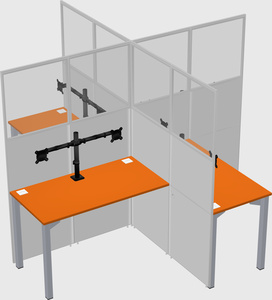 Quad office cubicles