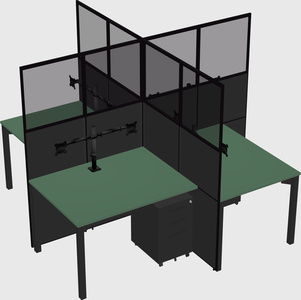Quad office cubicles