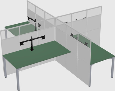 Quad office cubicles