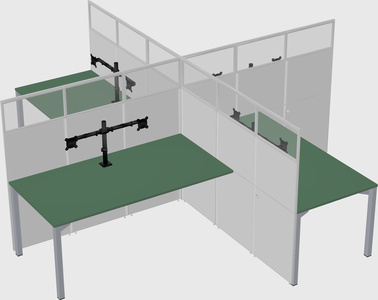 Quad office cubicles