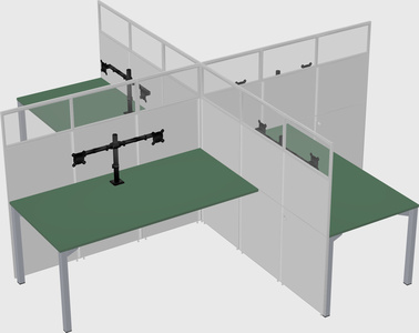 Quad office cubicles