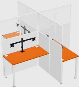 Quad office cubicles