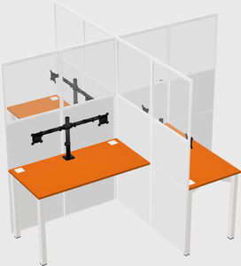 Quad office cubicles