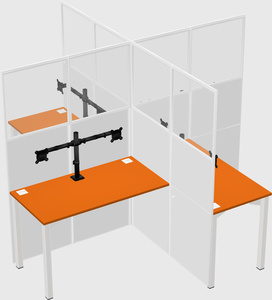 Quad office cubicles