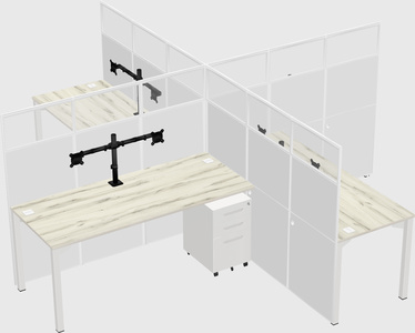 Quad office cubicles