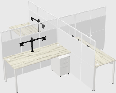 Quad office cubicles