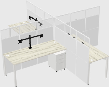 Quad office cubicles