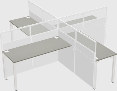 Quad office cubicles