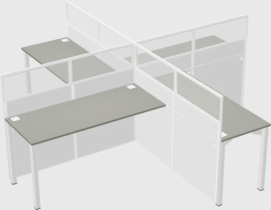 Quad office cubicles