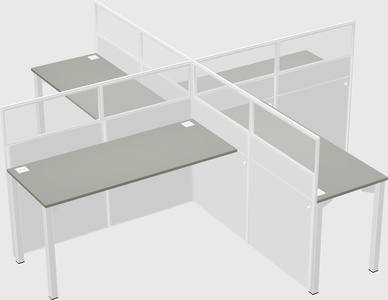 Quad office cubicles
