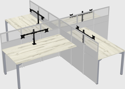 Quad office cubicles
