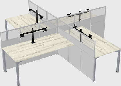 Quad office cubicles