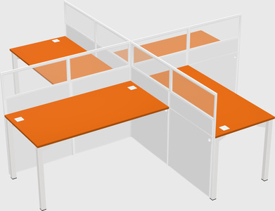 Quad office cubicles