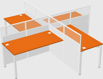 Quad office cubicles
