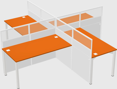 Quad office cubicles