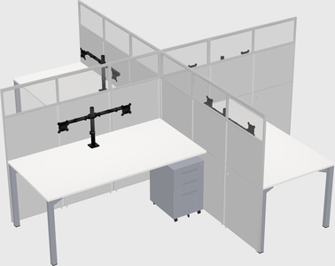 Quad office cubicles