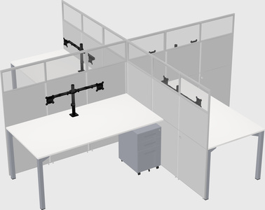 Quad office cubicles
