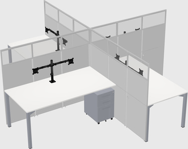 Quad office cubicles