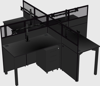 Quad office cubicles