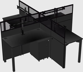 Quad office cubicles