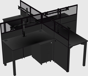 Quad office cubicles
